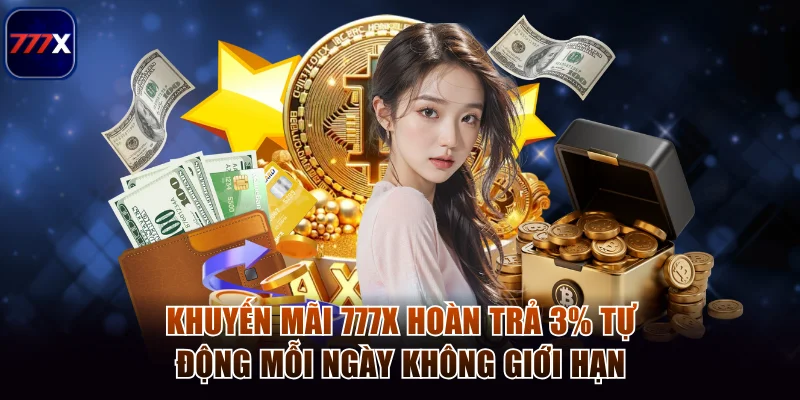 Khuyến mãi 777x Cập Nhật Giftcode Và Hoàn Tiền Mỗi Ngày 1 Khuyến mãi 777x hoàn trả 3% tự động mỗi ngày không giới hạn